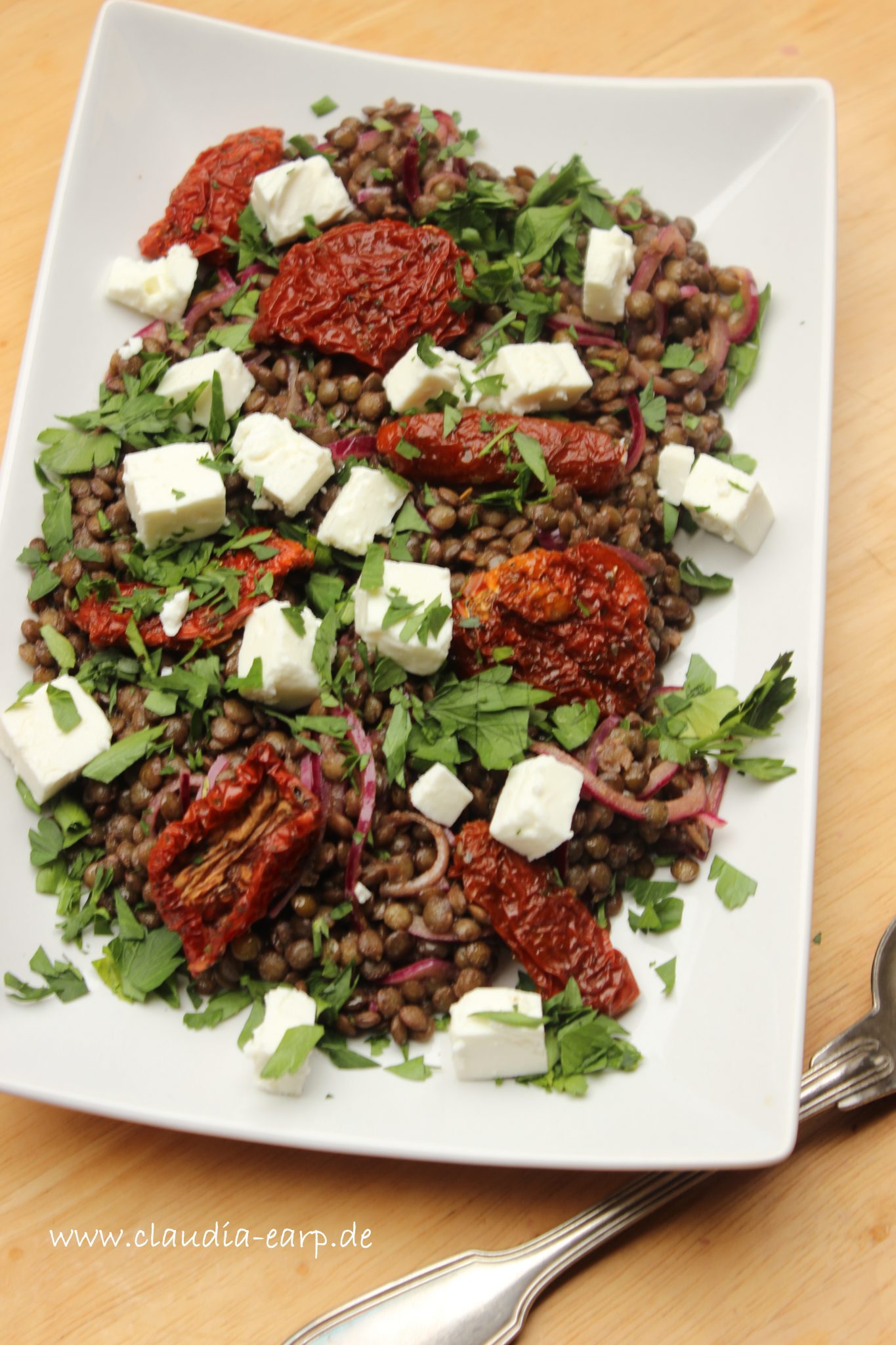 Linsensalat Mit Feta Und Getrockneten Tomaten - Claudia Earp