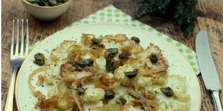 Carpaccio vom Blumenkohl mit Kapern